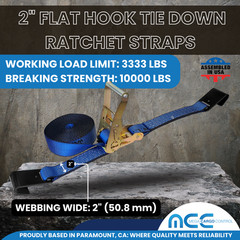 USA Heavy Duty 2″ x 40′-60′ Ratchet Strap Flat Hook Flatbed Truck Farm Tie Down