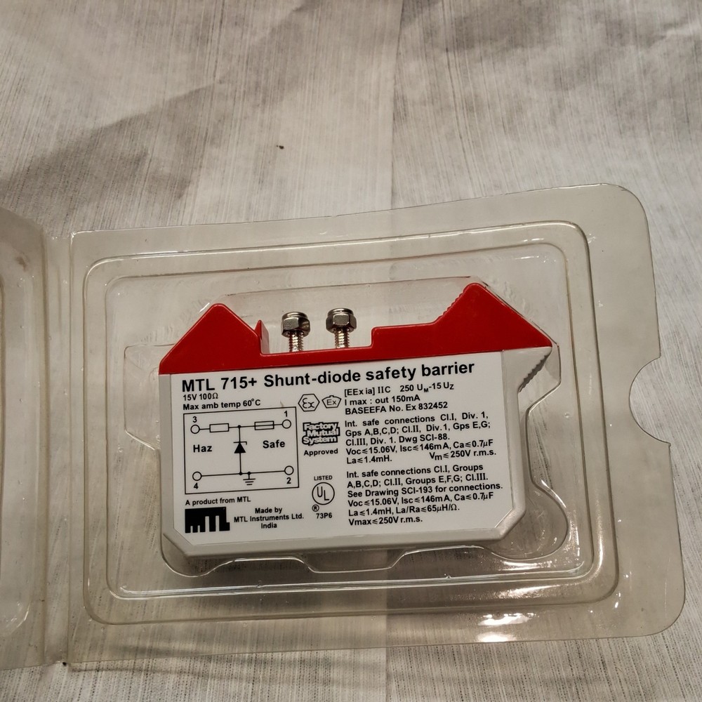 Measurement Technology MTL 715+ Shunt Diode Safety Barrier 15V, 100 Ohms, 150mA