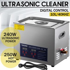 New Stainless Steel 10L Liter Industry Ultrasonic Cleaner Heated Heater w/Timer
