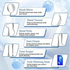 Dental Cleaning & Whitening Kit for Personal Use, 7 Count (Pack of 1)