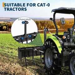 55″ 3-Point Box Scraper Compatible with Cat 0&Cat 1 Tractor W/6 Adjustable Shank