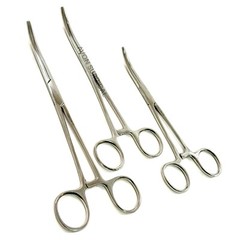 3 Pack – Curved Serrated Hemostat Forceps 6″ + 8″ + 10″ Stainless Steel