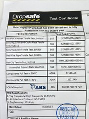Dropsafe Net Model: 8500327 25KG (55LBS) for Overhead Fixtures With RFID Tag