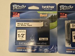 Genuine 2 pack Brother P-Touch TZe-231 BLACK ON WHITE Label Tape/Ptouch PT-1880