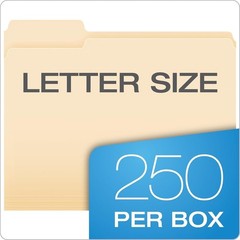 File Folders, Letter Size, 1/3 Cut, Manila, 250 per Box (752250), 3 Tab Position
