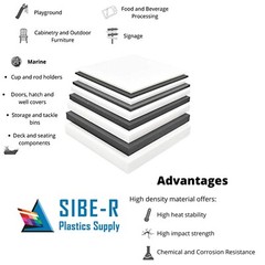 HDPE High Density Polyethylene PREMIUM Plastic Sheet 1/2″x 24″ x 36” Natural UVI