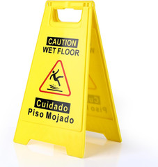 Caution Wet Floor Sign,17.5″ Height,Bright Yellow Double-Sided Folding A-Shaped