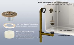 Champagne Bronze Trip Lever Tub Trim Kit 3 x 0.5 x 3 inches,