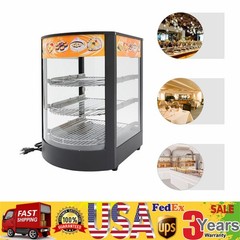 3-tier Commercial Food Warmer Display Case Warming Cabinet For Pizza Tart Burger