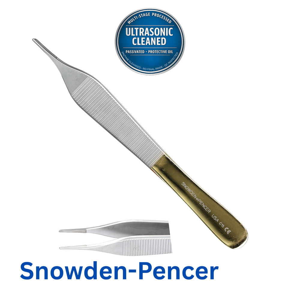 Snowden-Pencer 32-0505 Adson Dressing Forceps, Diamond Points, Smooth 4-7/8″
