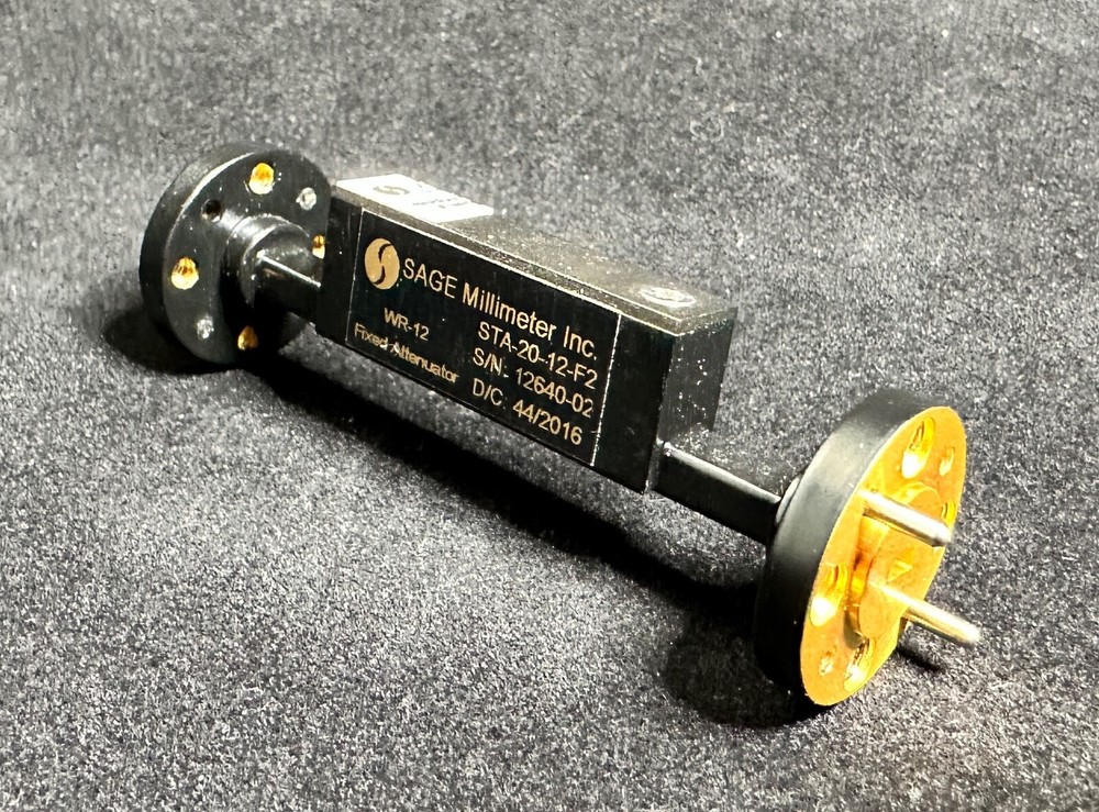 SAGE / Eravant STA-20-12-F2 E-BAND FIXED ATTENUATOR, 60 to 90 GHz, 20 dB, WR-12