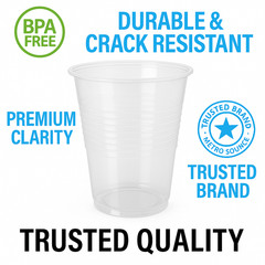 Metro Source 9 oz Clear Plastic Cups 960 Count Bulk | Durable Disposable PP Cups