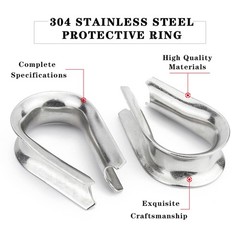 Wire Rope Thimble Clamp Stainless Steel Marine Grade 304 A2 Cable Clip Loop