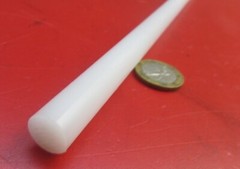 PVDF Kynar White Round Rod .500″ Diameter x 24″ Long