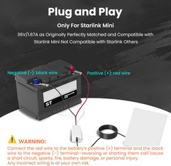 Car Battery Converter Adapter for Starlink Mini, 12-36V Input 36V/1.67A Output,