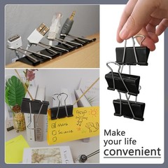 Effortless Paper Organization with 24 Large Binder Clips 1.6-Inch – Black Finish