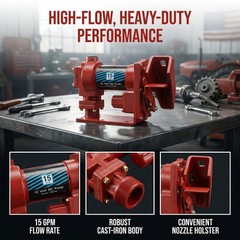 Fuel Transfer Pump 15GPM 12V for Gasoline Diesel Electric Self Priming High Flow