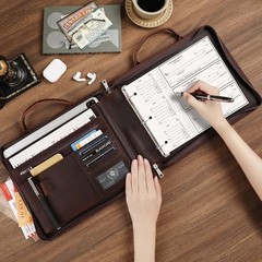 3 Ring Check Binder 9×11.25 Zippered Business Checkbook Holder
