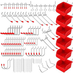 Ultimate 121-Piece Pegboard Hooks Set, Pegboard Accessories with Metal Hooks, Du