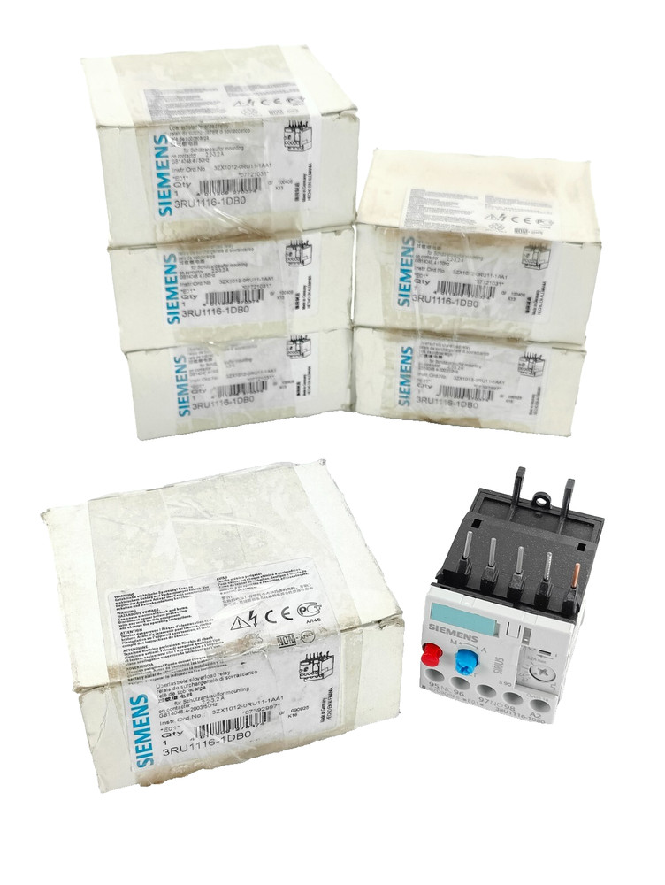 LOT OF 6 Siemens 3RU1116-1DB0 3RU1 116-1DB0 Overload Relay New