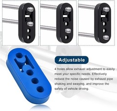 2 PCS Rubber Exhaust Hanger, 4 Holes Rubber Exhaust Muffler Tailpi Color: Blue