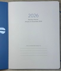 2026 Monthly 12 months Planner Orange Circle Studio OCS BOHO Blue Flowers Medium