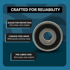 (10) 6203-2RS-8 Sealed Chrome Steel Bearing 1/2″x40x12mm High RPM