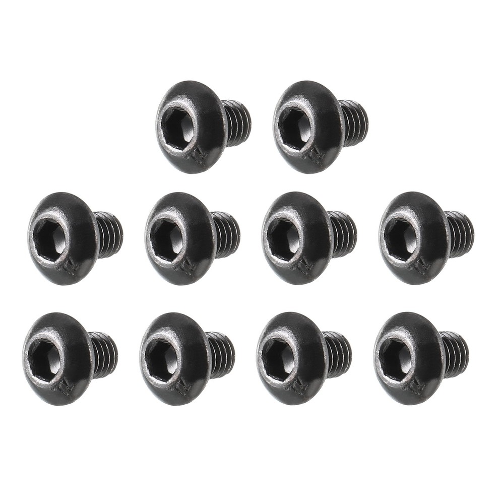 M3 x 4mm Thread 10.9 Alloy Steel Button Head Hex Socket Cap Screw Bolt 100pack
