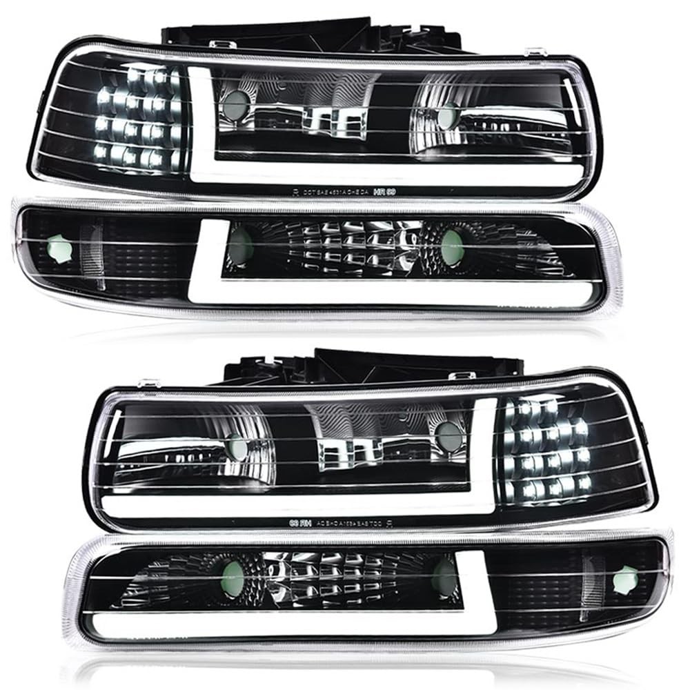 Chevy Silverado LED Headlight Assembly Compatible 1999-2002 2000-2002 2500 3500