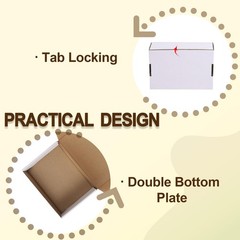 7X5X2 Shipping Boxes Set of 30, 7X5X2 White Corrugated Cardboard Box for Pack…