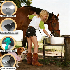 Automatic Livestock Water Trough 3 Gallons/12 Quart Livestock Animal Stainless S