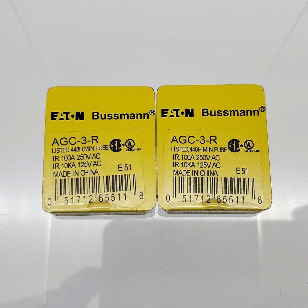 Bussmann AGC-3-R Fuses 5A 250V Fast Acting Glass Pack of 10