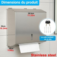 Multifold Paper Towel Dispenser, Wall Mount Stainless steel Tissue Dispenser