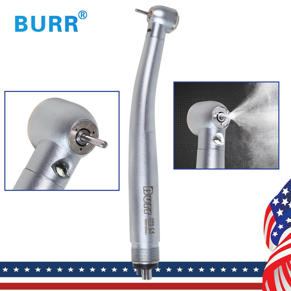 1-10Pcs Dental LED Fiber Optic E-generator High Speed Handpiece 3Way 4Holes UDM