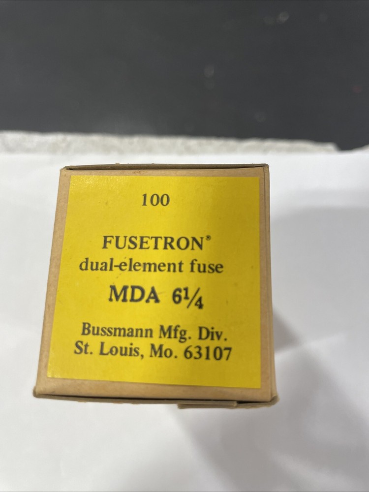 BUSSMANN MDA-6 1/4 Amp Time Delay Ceramic Tube Fuse Ul Listed (Pack of 100)