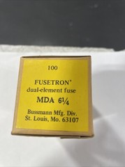 BUSSMANN MDA-6 1/4 Amp Time Delay Ceramic Tube Fuse Ul Listed (Pack of 100)