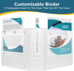 10 Pack 3 Inch 3 Ring Binder Slant D Presentation View White School Office Bulk