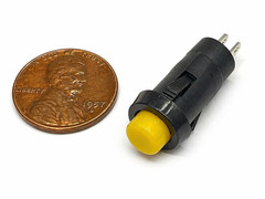 Yellow DS-211 Push Button 2pin Latching lock N/O OFF-ON Switch 10mm E29 STAMP