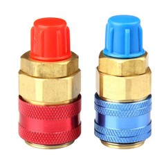 A/C R134a Quick Coupler Adapter Car High & Low Side HVAC SAE Male Flare Fitting
