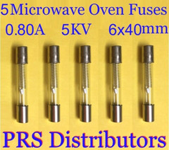 MICROWAVE OVEN High Voltage FUSES 0.80A 5KV 6X40mm 5 pieces USA SELLER