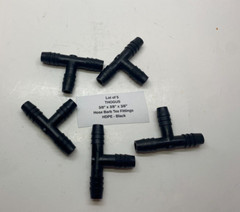 (Qty 5) THOGUS 3/8″ Barbed HDPE Tee Fittings (3/8″ x 3/8″ x 3/8″) – Black –