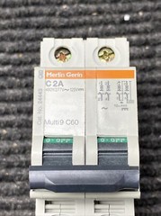 New Square D Multi-9 2-Pole C60 2A Miniature Supplementary Protector, MG24443
