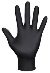 SAS Safety 66518 Raven Powder-Free Disposable Black Nitrile 7-Mil Gloves, Lar…