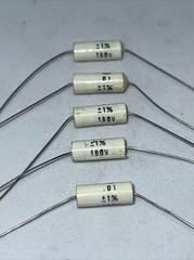 .01uf 160V Axial Film Polystyrene Capacitor 160 Volts 10000pF New Lot of (5)
