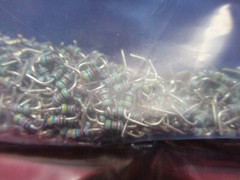 Lot of Resisters Bagged and Prepped for Install with Various values