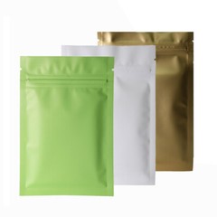 100pc Matte Finish White Gold Green Variety Mylar Zip Lock Bags 10x15cm 4x6in