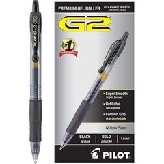 Pilot G2 Bold 10 Mm Black Gel Ink Pen Office Supply 1 Dozen 31256
