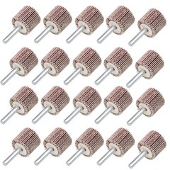 1″ x 1″ x 1/4″ Shank Mounted Flap Wheel – A/O 40 60 80 120 Grit Sanding – 5 Pack