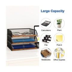 Natwind 3-Tier Stackable Paper Tray, Metal Mesh Desktop Organiz… FAST USA SHIP