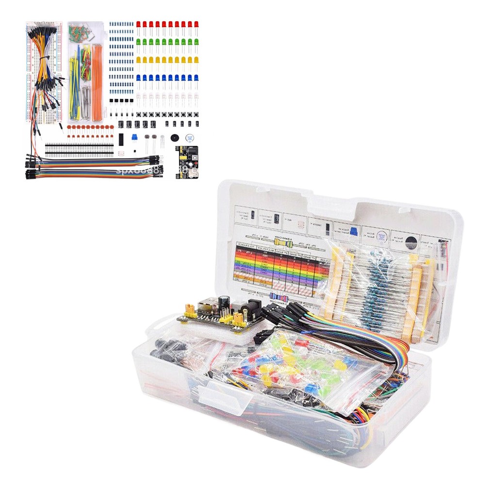 830Pcs DIY Electronic Starter Kit for Arduino UNO R3 with Breadboard & Component